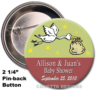 Stork Baby Shower Buttons
