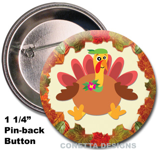 Quirky Turkey Buttons (Mini)