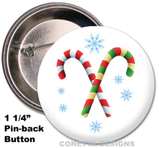 Candy Cane Buttons (Mini)