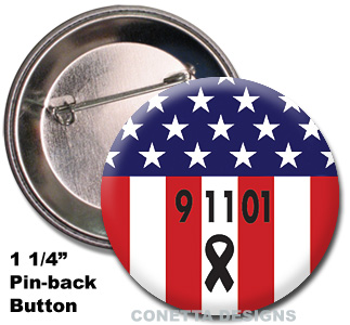 9-11 USA Flag Buttons (Mini)