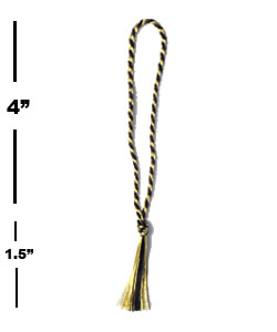 Black-Old Gold (floss) Tassels - 4''